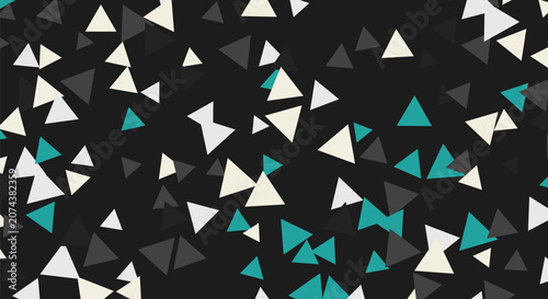 Triangular geometric pattern background in teal gray and off white.