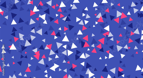 Geometric triangle pattern in pink white and navy on blue background for creative branding and digital art.