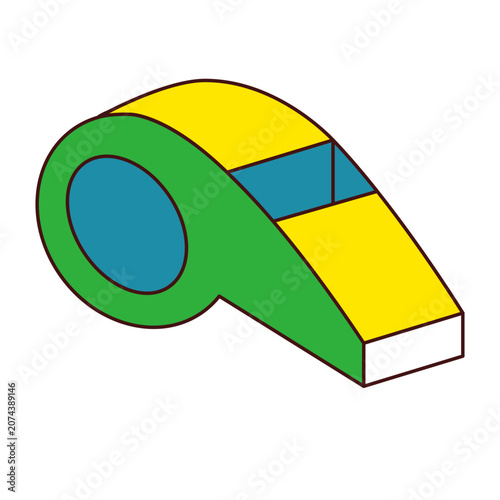 Isometric Colorful Sports Whistle Illustration