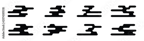 Abstract Japanese Cloud Logo Shapes Bundle.EPS10