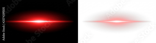 horizontal red light flares with glowing center on black background
