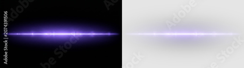 glowing purple light beams with lens flare effect on black background
