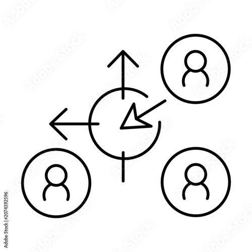 Audience targeting and customer engagement strategy icon