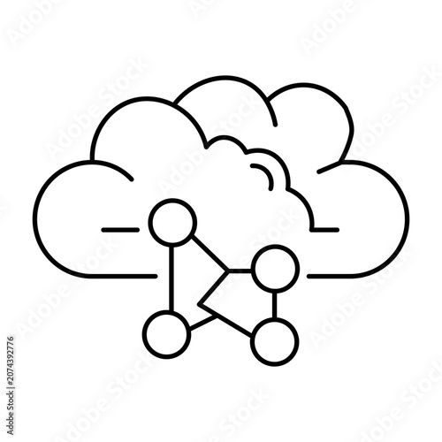 Modern cloud networking server technology infrastructure icon vector