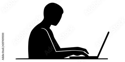 Tableau sur toile Online Learning Silhouette Vector Collection, Distance Education Icons, Student