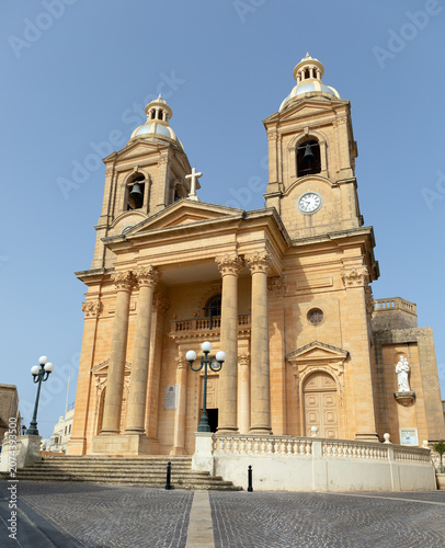 Exterior view of St. Mary's Parish Church in Dingli, Malta