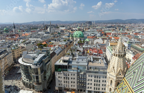 Panoramic aerial view of Vienna, Austria