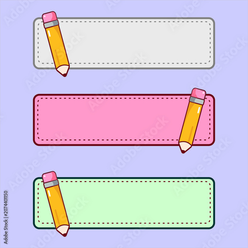 Pencil and Lined Rectangle Label Set