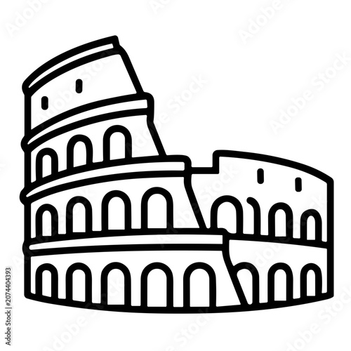 Sticker icon The Colosseum in Rome vector illustration