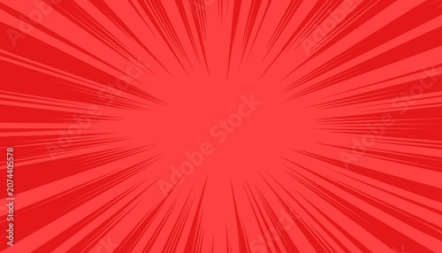 Abstract red radial burst background with dynamic speed lines creating a bold comic style design