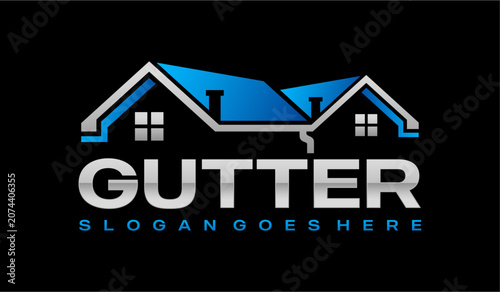 home repair roof and gutter logo