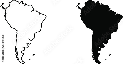 Foto South america continent map vector illustration