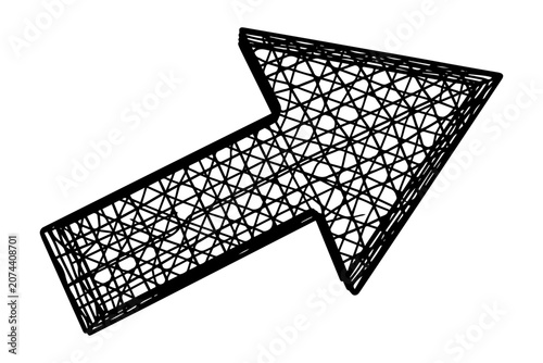 Wind Direction Arrows Wire Mesh Vector Icon Set – Large Black Clean Line Weather Symbols