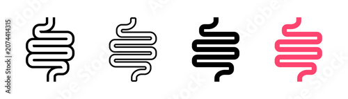 Cuadro en lienzo Intestine icon with human bowel anatomy symbol, digestive system and gastrointes