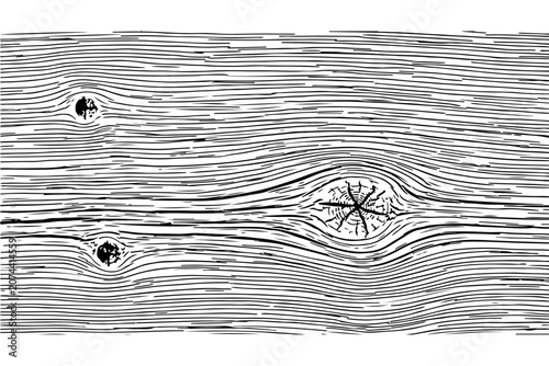 Wood Texture Hatch Pattern Vector Black Line Art Timber Grain Design