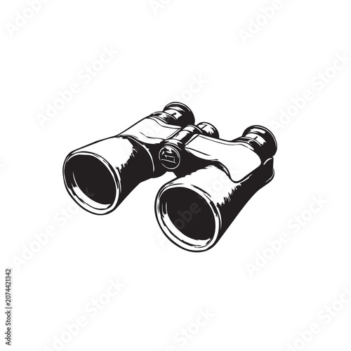 old binocular isolated on white