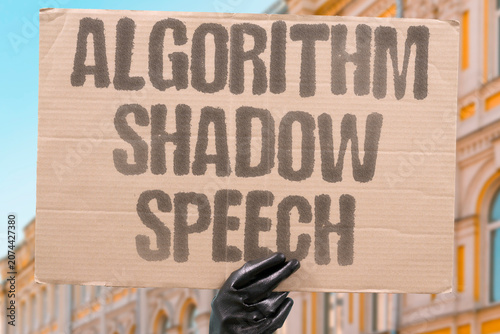 Tablou pe pânză "Algorithm shadow speech" Automated system suppresses expression