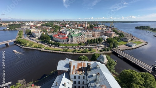 Принти на полотні A beautiful bird's-eye view of Vyborg in the Leningrad region.