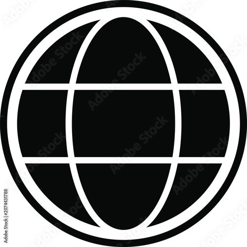 globe icon of web image. Global network sign. World black and white sign or icon. Vector