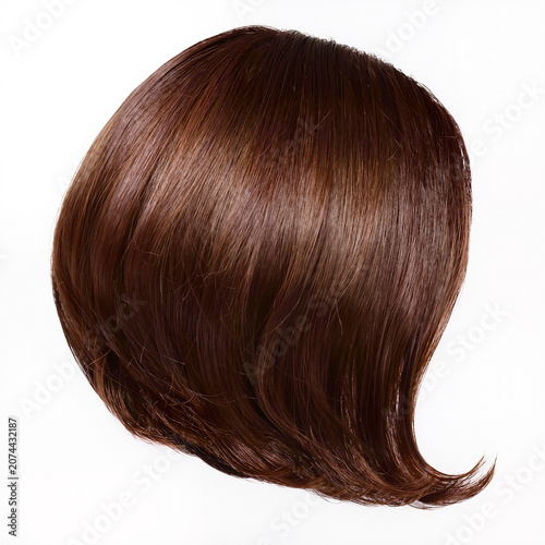 Beautiful silky brown bob hairstyle on display for inspiration