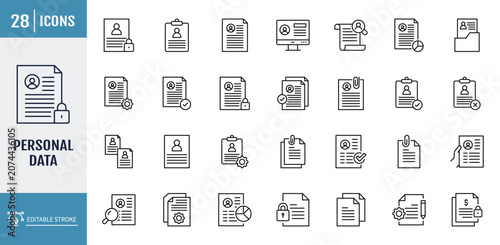 Obraz na płótnie Personal data icons set