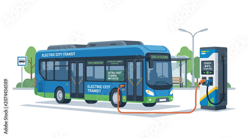 Electric Bus Charging Station: Sustainable City Transit, Green Energy Future