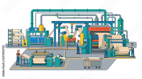 Textile Factory Production Line - Fabric Manufacturing and Weaving Process