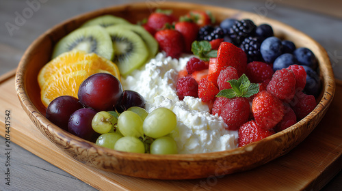 Cottage cheese bowl with fruits