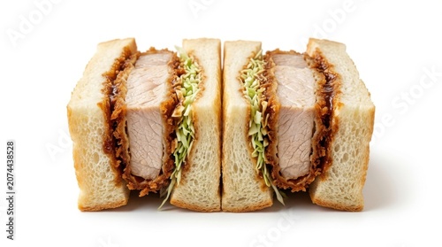 Gourmet katsu sando pork cutlet sandwich with cabbage sandwich japanese