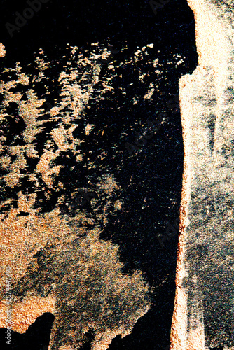 Gold metallic paint brush smear stroke golden bronze color stain shiny glittering textured background
