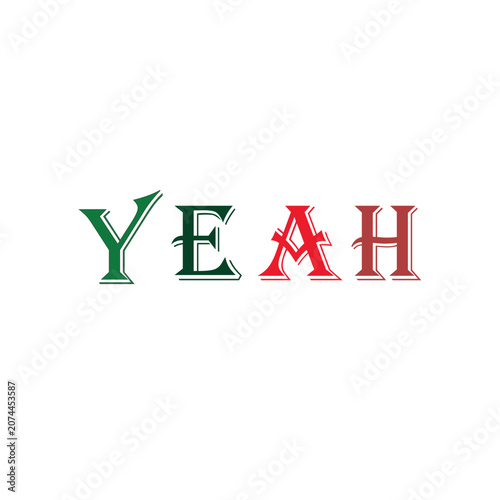 Tableau sur toile Stylish yeah word text design in cheerful colors