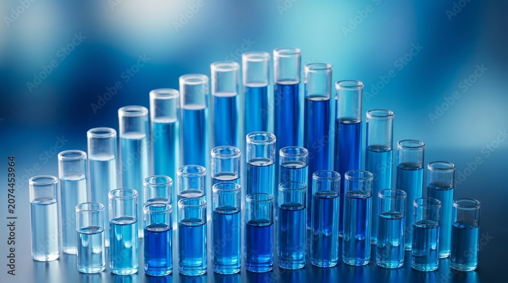 Fototapeta premium Science abstract background. research and lab concept. fluid in test tubes chemical.