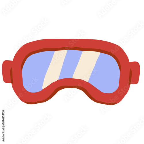Snorkel Google Summer Holiday Objects and Beach Accessories Flat Vector Collection