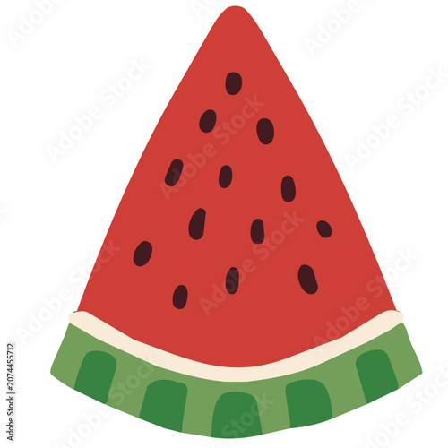 Watermelon Summer Holiday Objects and Beach Accessories Flat Vector Collection