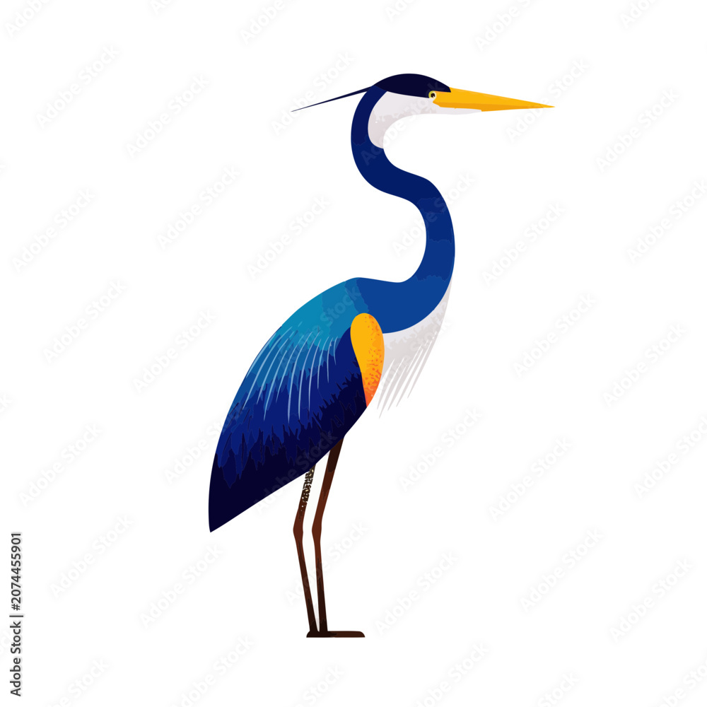 Obraz premium Blue Heron Bird Icon