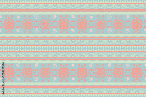 Pastel ethnic tribal seamless geometric pattern. Boho textile background for fabric, wallpaper and decor.
