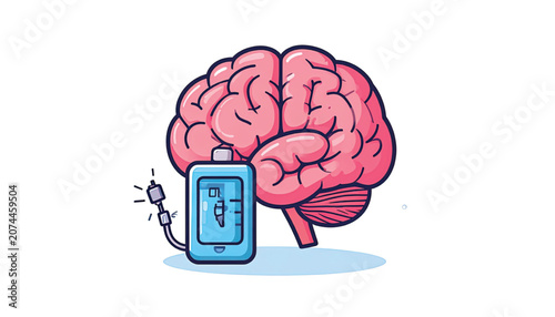 Brain connected to battery power.