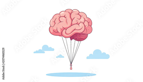 Brain floating in the air.