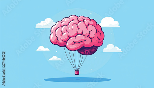 Brain floating in the air.