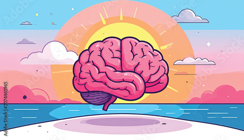 Brain floating in the air.