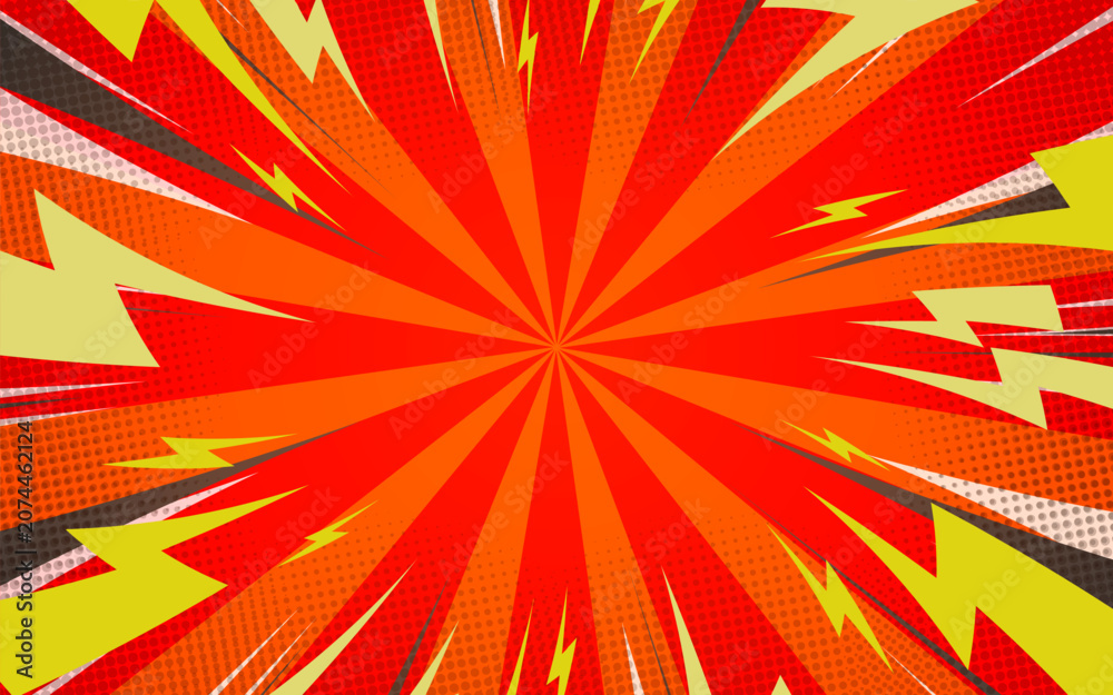 Fototapeta premium halftone comic cartoon background vector illustration.