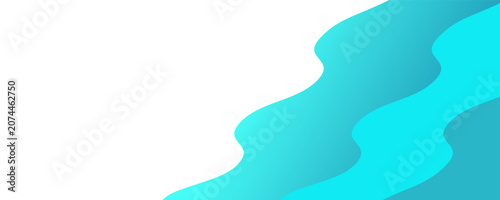 Schilderij op canvas Abstract wave design with soothing blue hues on white background vector