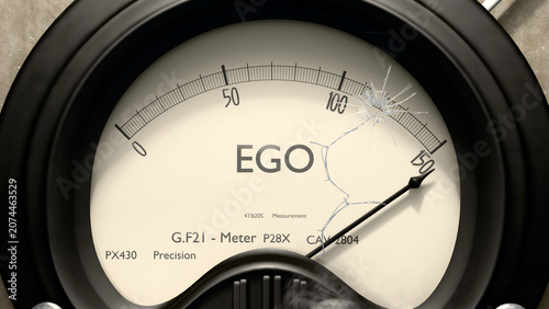 Konstfotografi Ego meter showing high levels of ego