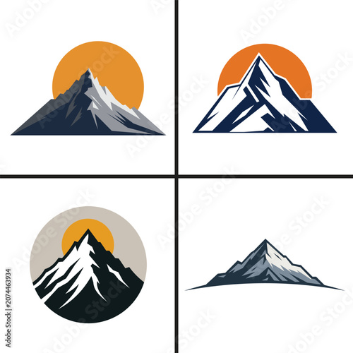 set of mountain icons