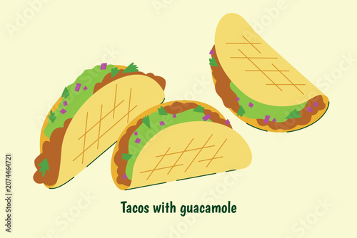 Tacos With Guacamole Fast Food Sticker
