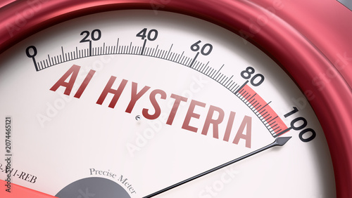 Foto Ai Hysteria showing very high levels, increasing values of ai hysteria