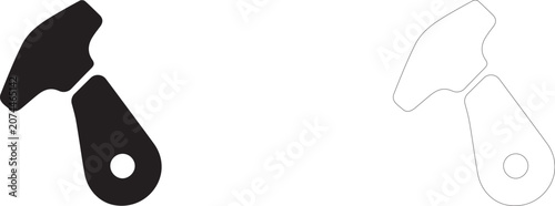 Принти на полотні Skiving knife vector icon, leather cutting blade tool, pattern slicing hardware and manual cobbler craft