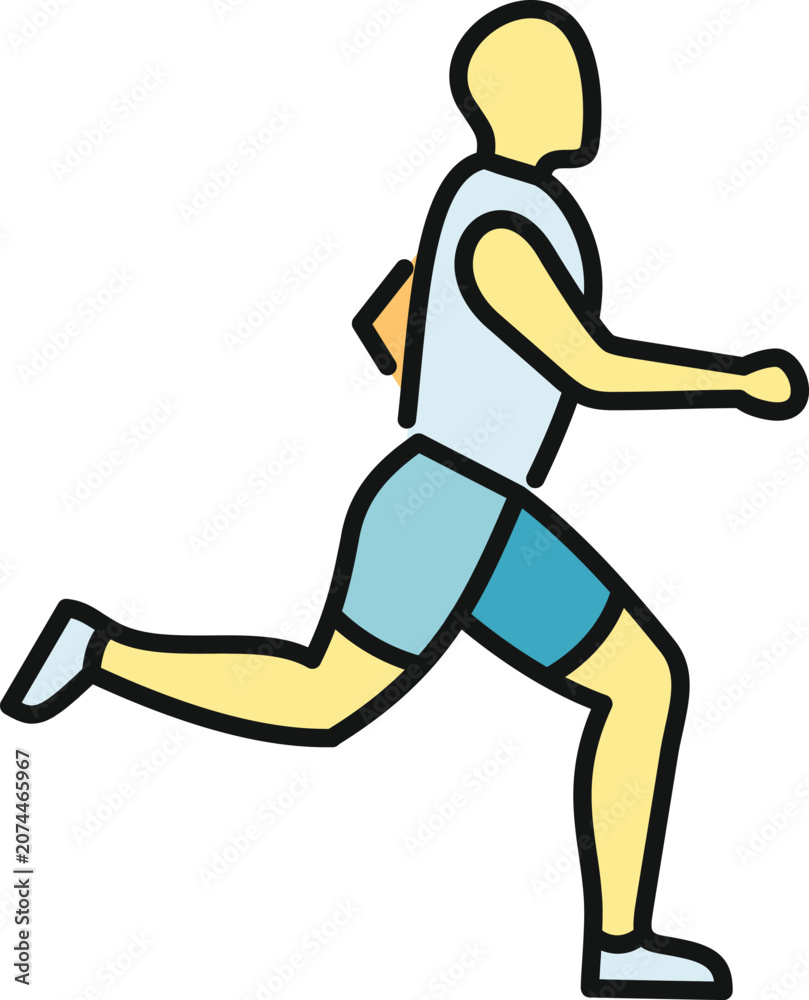 Fototapeta premium Man running, symbolizing fitness, exercise, and active lifestyle