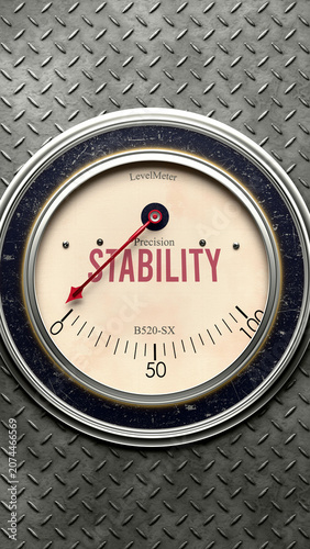 Stability that hits less than zero, showing an extremely low level of stability, none of it, insufficient. Minimum value, below the norm. Lack of stability. ,3d illustration