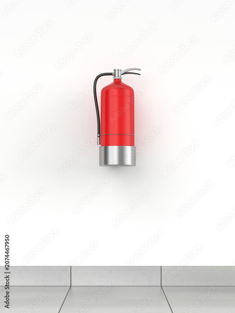 Obraz premium Fire extinguisher mounted on wall